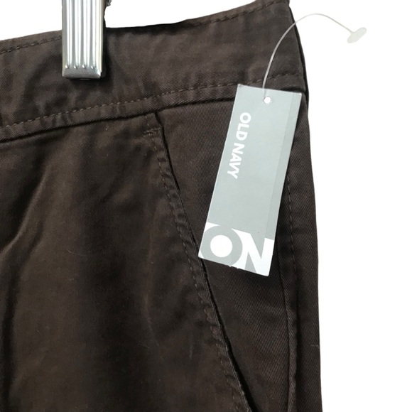 NEW - Old Navy The Perfect Khakis Capris Dark Brown Size 12 Cropped Stretch - Picture 3 of 7